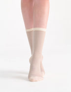 LINA FINE STRIPE CREW SOCK - FAWN