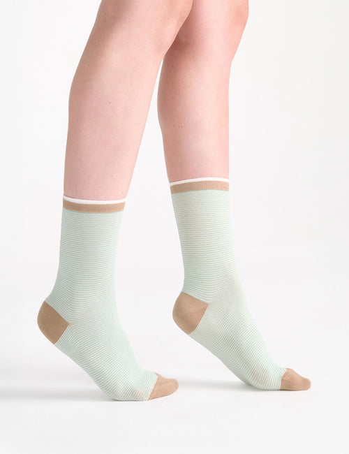 LINA FINE STRIPE CREW SOCK - GELATO