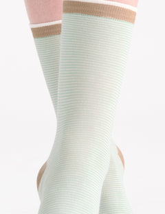 LINA FINE STRIPE CREW SOCK - GELATO