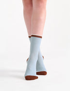 LINA FINE STRIPE CREW SOCK - TIDE