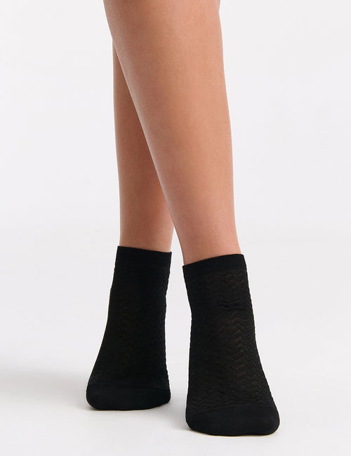 MERCERISED COTTON LOW CUT SOCK 2 PACK - BIANCO/NERO