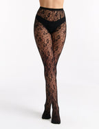 SABRINA FLORAL NET TIGHT - NERO