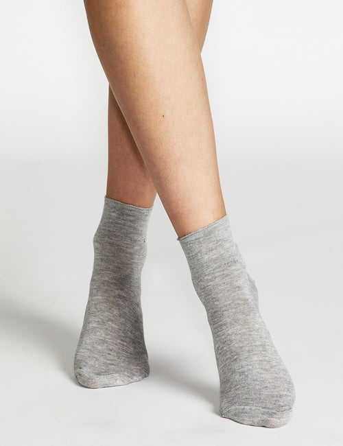 SOFIA QUARTER CREW SOCK - GREY MARLE