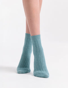 ANGELINA CABLE CREW SOCK - SEAGLASS