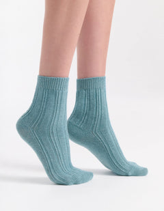 ANGELINA CABLE CREW SOCK - SEAGLASS