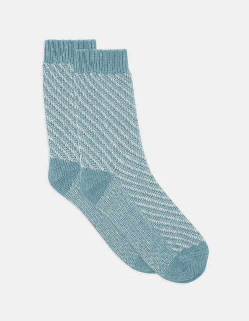 CLARA CHEVRON CREW - SEAGLASS