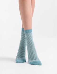 CLARA CHEVRON CREW - SEAGLASS