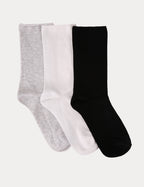 COMFORT TOP SOCK - 3 PACK - GREY MARLE/BLACK/WHITE