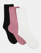 COMFORT TOP SOCK 3PP - WHITE/BLACK/ROSEWOOD
