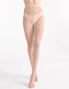 ELARA FLORAL LATTICE TIGHT - NATURAL/WHITE