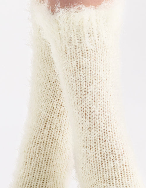 FURRY PLUSH SOCK - CREME