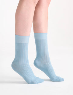 IDA CLASSIC RIB CREW SOCK - TIDE