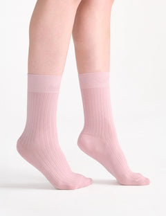 IDA CLASSIC RIB CREW SOCK - TULLE