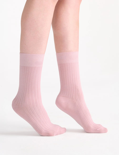 IDA CLASSIC RIB CREW SOCK - TULLE