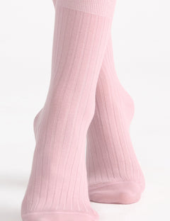 IDA CLASSIC RIB CREW SOCK - TULLE