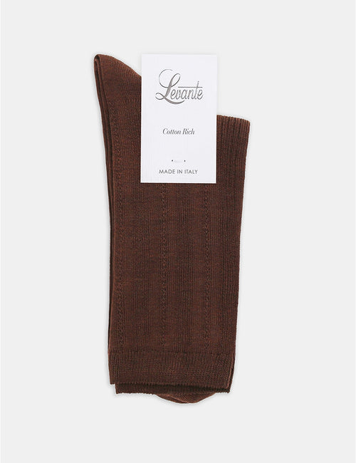 MARTA RIB CREW SOCK - TRUFFLE