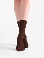 MARTA RIB CREW SOCK - TRUFFLE