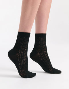 MIA POINTELLE SOCK - NERO