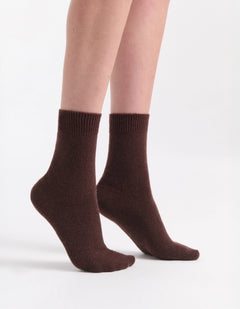 PINA CREW SOCK - MAHOGANY