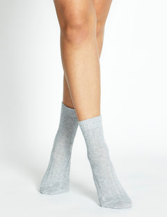 NINA CREW SOCK - GREY MARLE
