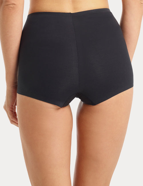 COTTON SHAPING BOY SHORT - BLACK