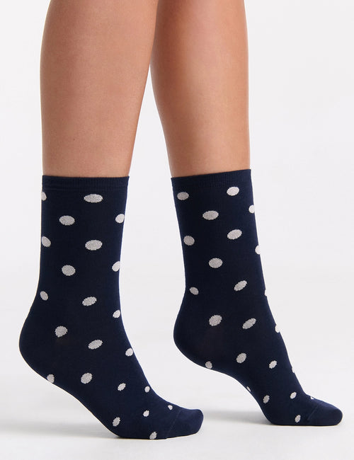 GIGI SPOT CREW SOCK - NAVY