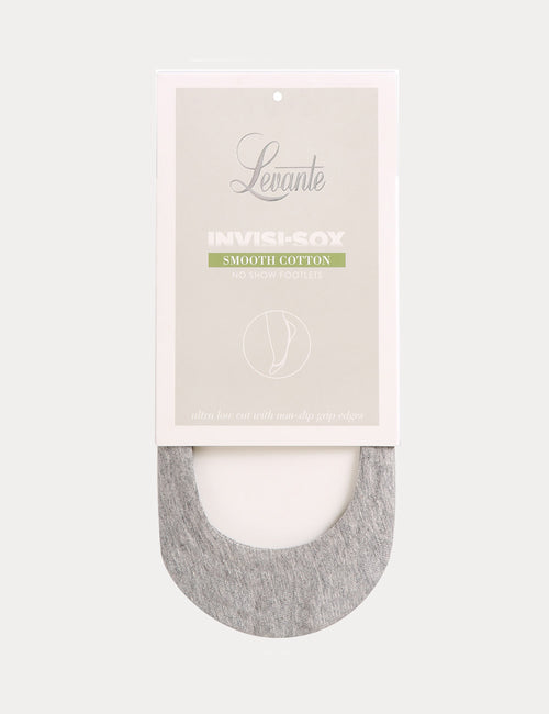 SMOOTH COTTON FOOTLET - GREY MARLE