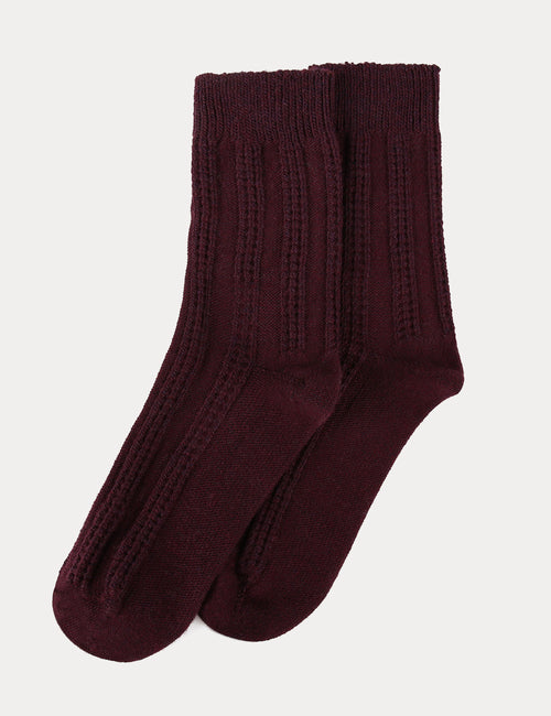 ZITA CREW SOCK - VINO