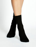 100% TEXTURED COTTON SOCK - MY BLACK