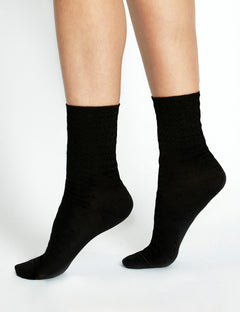 100% TEXTURED COTTON SOCK - MY BLACK