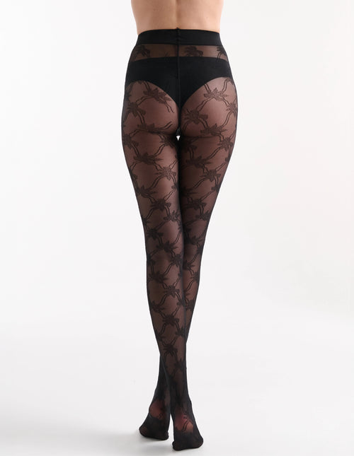 ANNALISA FLORAL TIGHT - NERO
