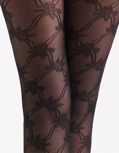 ANNALISA FLORAL TIGHT - NERO