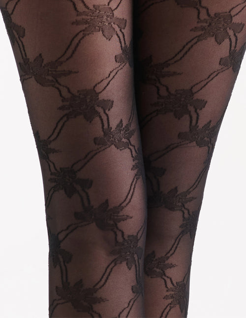 ANNALISA FLORAL TIGHT - NERO