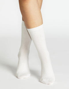 GIORGIA RIB CREW SOCK - WHITE