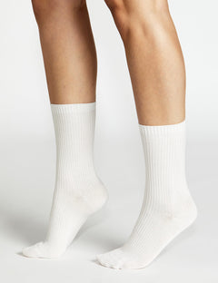 GIORGIA RIB CREW SOCK - WHITE