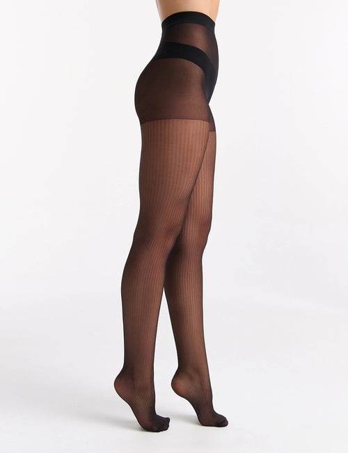 LIVIA SUBTLE STRIPE TIGHT - NERO