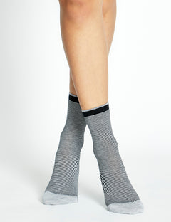 LINA FINE STRIPE SOCK - INK