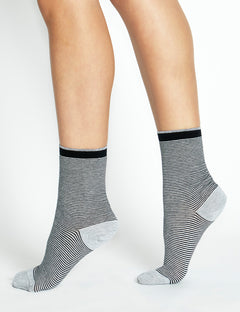 LINA FINE STRIPE SOCK - INK