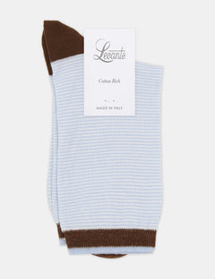 LINA FINE STRIPE CREW SOCK - CAPRI