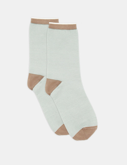 LINA FINE STRIPE CREW SOCK - GELATO