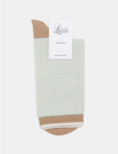 LINA FINE STRIPE CREW SOCK - GELATO