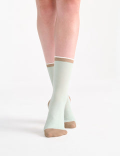 LINA FINE STRIPE CREW SOCK - GELATO