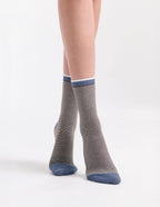 LINA FINE STRIPE CREW SOCK - RIVERSTONE