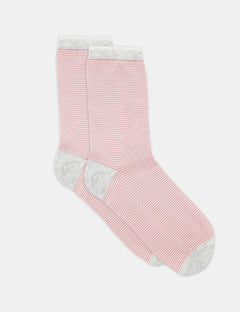 LINA FINE STRIPE CREW SOCK - TULLE