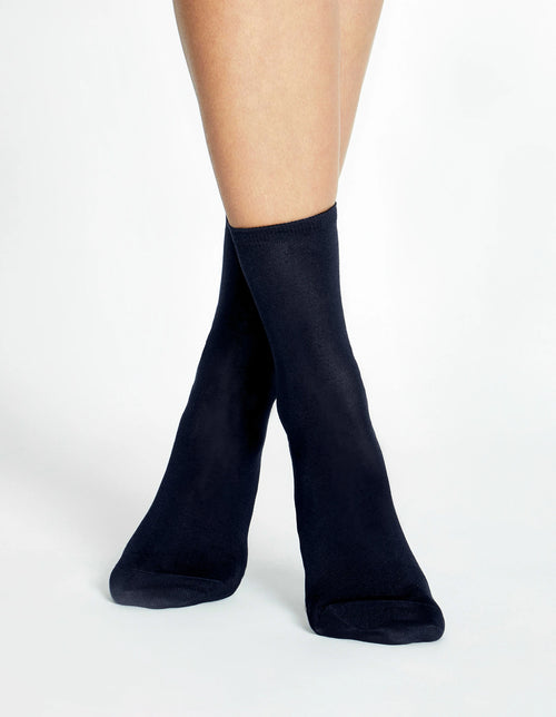 MERCERISED COTTON SOCK - NAVY