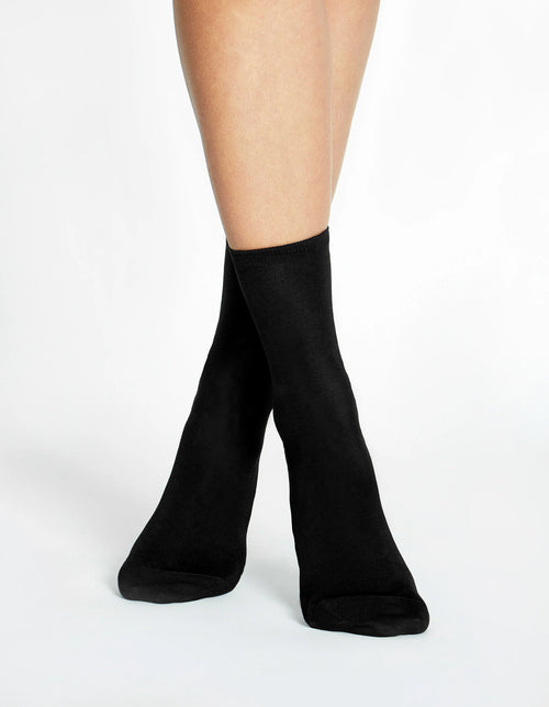 MERCERISED COTTON SOCK - NERO