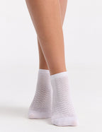 MERCERISED COTTON LOW CUT SOCK 2 PACK - BIANCO/NERO