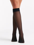 RINA PATTERNED KNEE HIGH - NERO