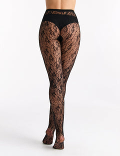 SABRINA FLORAL NET TIGHT - NERO
