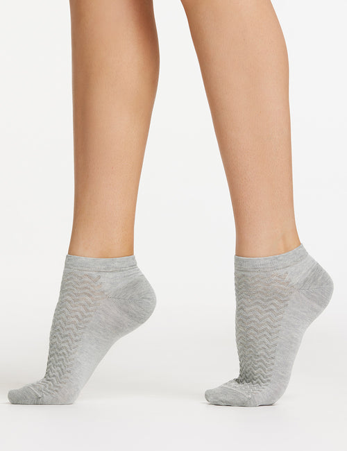 SIENNA LOW CUT SOCK 2 PACK - GREY MARLE/NUTMEG